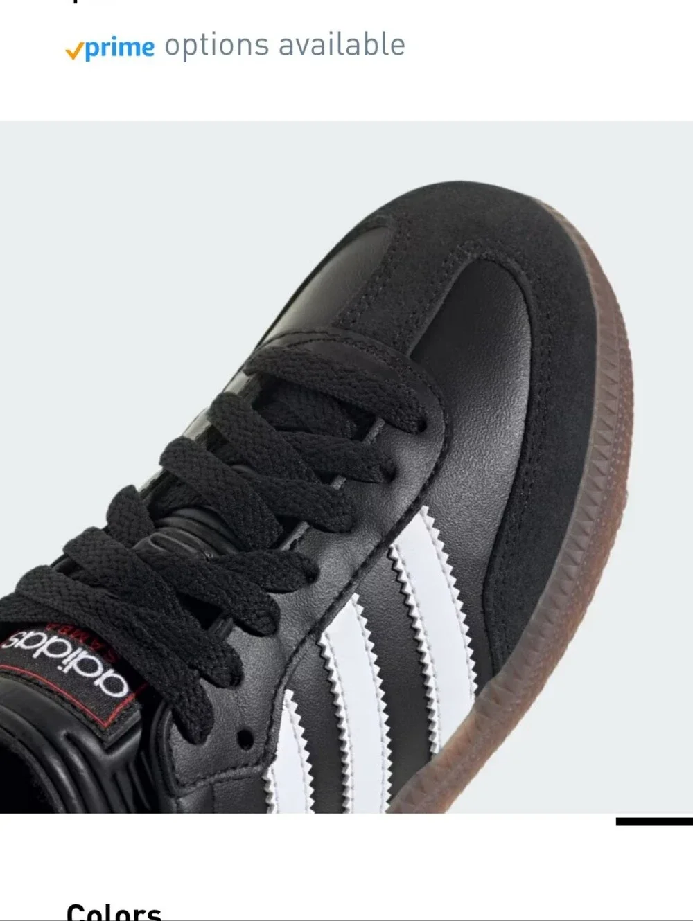 adidas Original Kids' Samba Sneakers in Black and White Gum Sz.11K